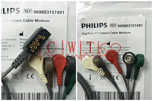 Elementy ICU aparatu EKG, oryginalne przewody monitora Holter z logo firmy Philip Digitrak XT Dynamic EKG Box